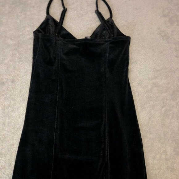 FOREVER 21 Black Velour Stretch Sleeveless Bodycon Style Dress Sz S - Picture 6 of 9